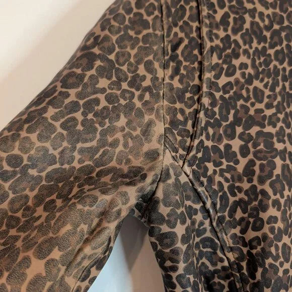 Veda Leopard Print Leather Biker Jacket - Picture 5 of 10